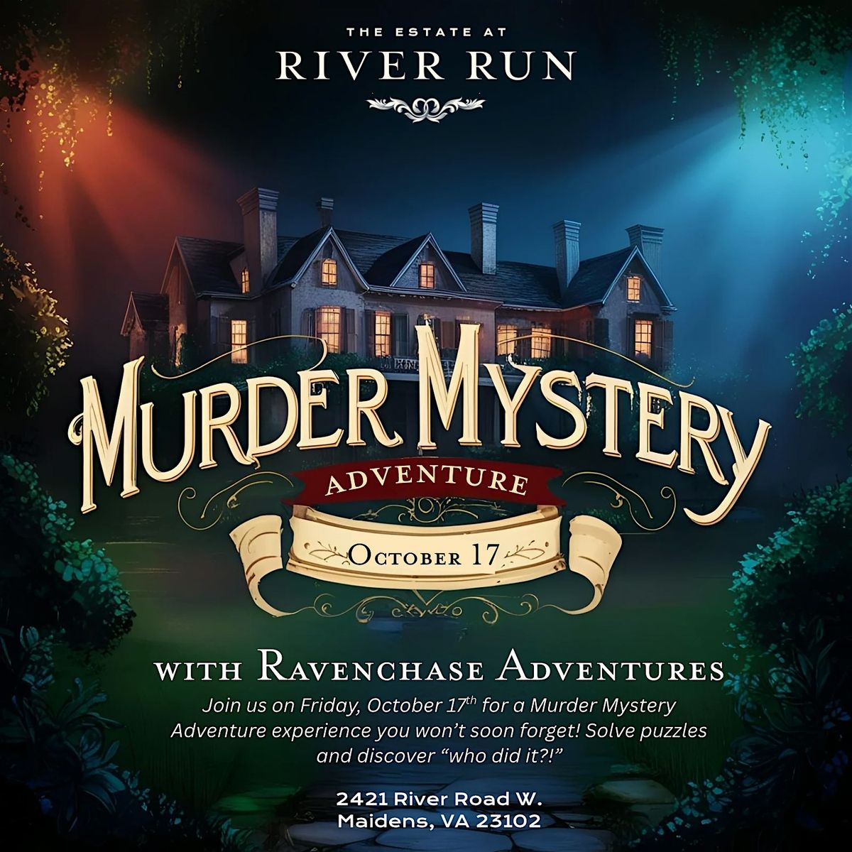 A M**der Mystery Adventure at The Estate at River Run, 17 October | Event in Maidens | AllEvents