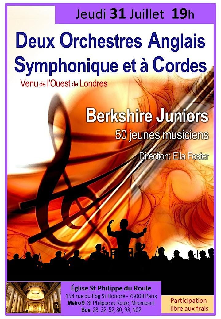 2 Orchestres : Symphonique & à Cordes  : 50 jeunes musiciens Anglais, 31 July | Event in Paris | AllEvents