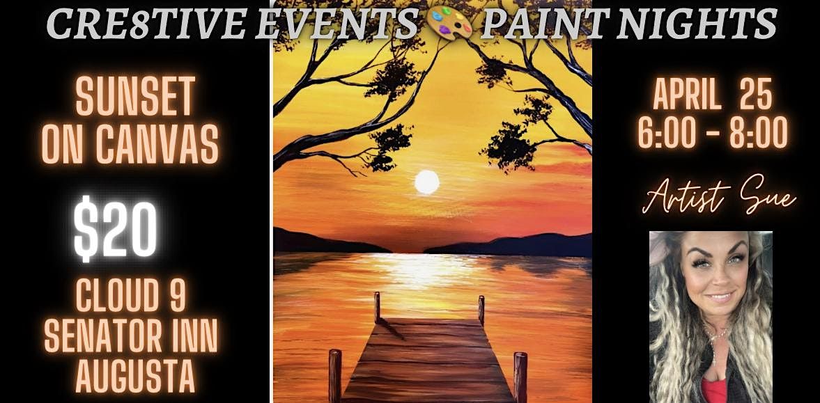 $20 Paint Night - Sunset on Canvas - Cloud 9 @ Senator Inn AUGUSTA, 23 May | Event in Augusta | AllEvents
