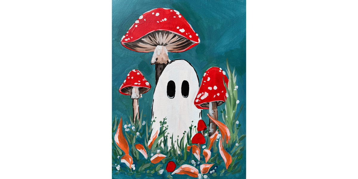 Ghostly Mushrooms - Paint and Sip in Orange County | Classpop!™