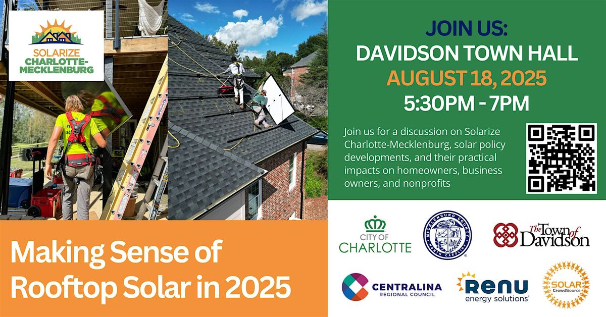 Making Sense of Solar: Town of Davidson, 18 August | Event in Davidson | AllEvents