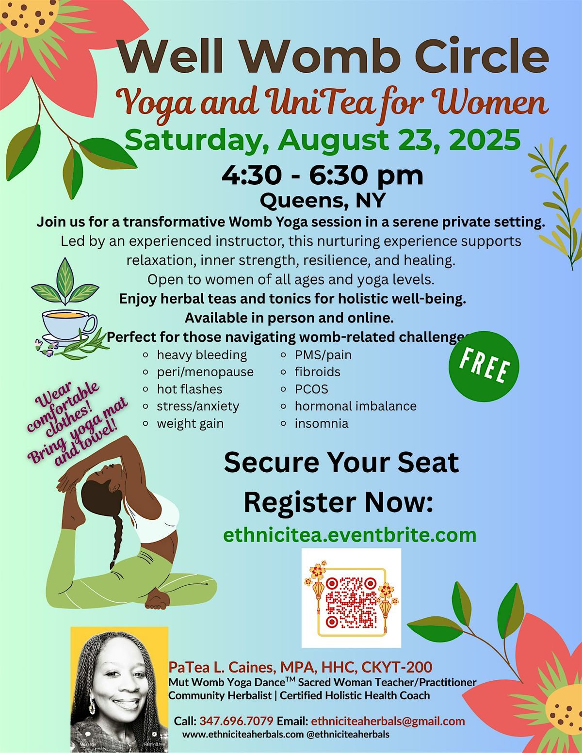 Well Womb Circle: Yoga & UniTea for Women, 23 August | Event in Queens | AllEvents