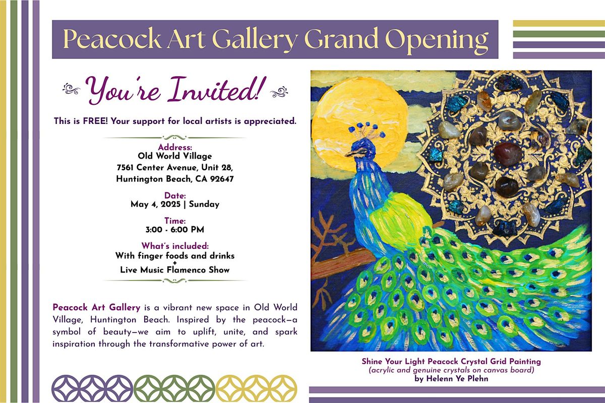 Peacock Art Gallery Opening with Live Flamenco Show, 4 May | Event in Huntington Beach | AllEvents