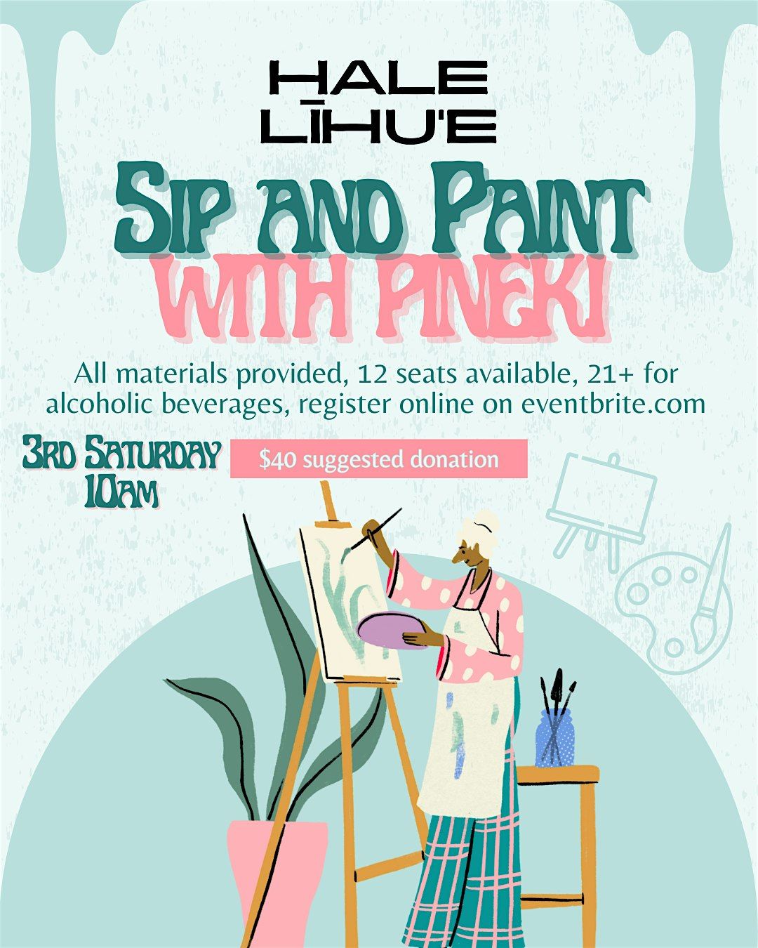 Coffee Sip and Paint with Pineki every 3rd Saturday, Hale Līhuʻe, 19 July | Event in Lihue | AllEvents
