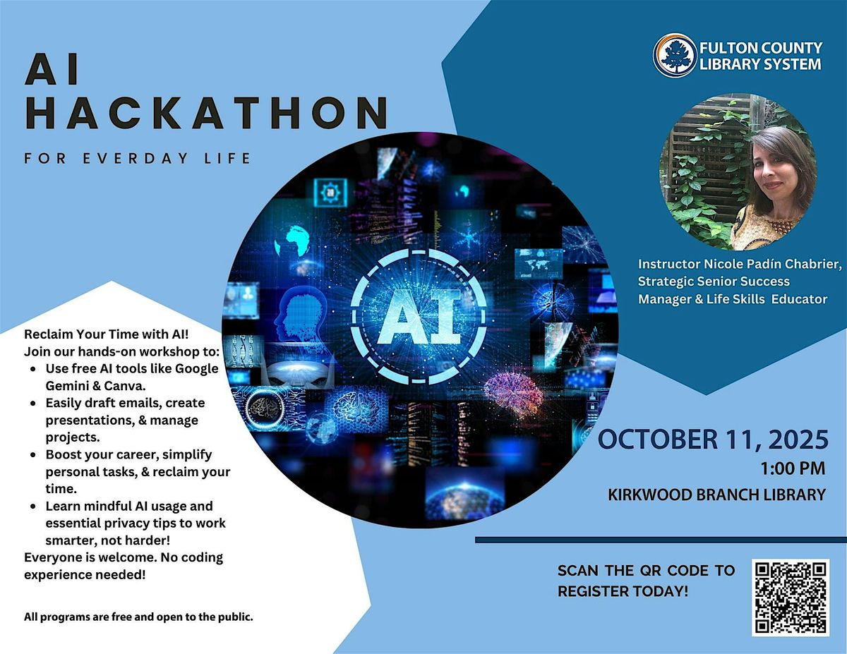 AI Hackathon for Everyday Life: Reclaim Your Time With AI!, 11 October | Event in Atlanta | AllEvents