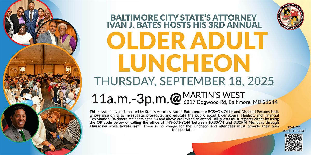 BCSAO's 3rd Annual Older Adult Luncheon, 18 September | Event in Baltimore | AllEvents