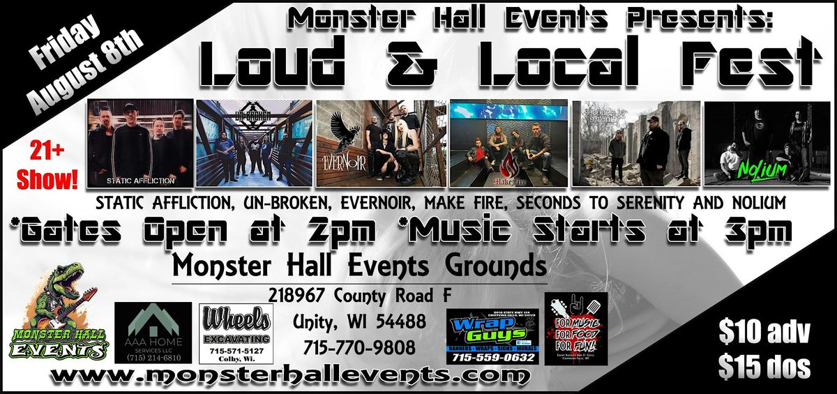 Loud & Local Fest at the Monster Hall Event Grounds!, 8 August | Event in Unity | AllEvents
