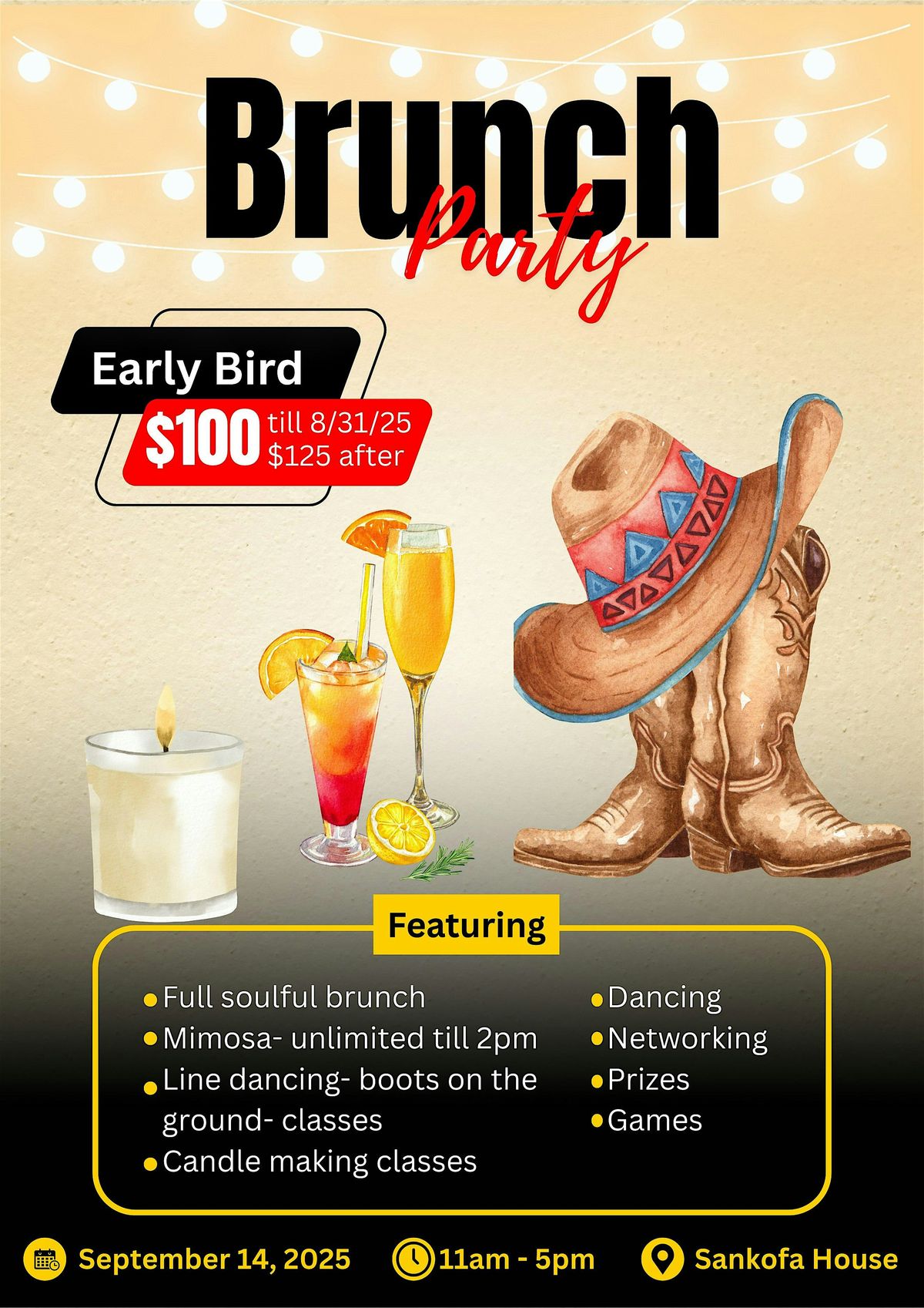 Sunday Brunch- Line Dancing , Candle Making, Soulful Buffet and More, 14 September | Event in Los Angeles