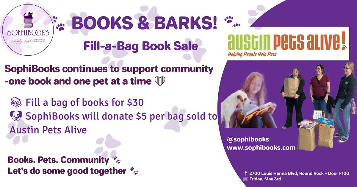 BOOKS & BARKS – A Tail-Wagging Book Sale!, 3 May | Event in Round Rock | AllEvents