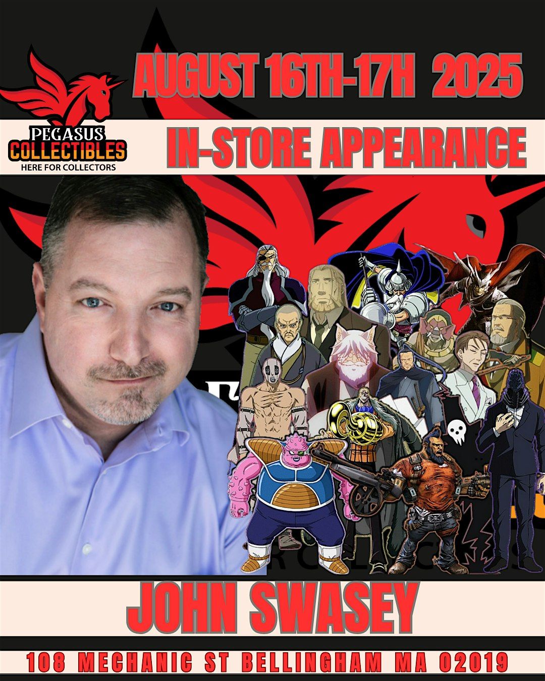 John Swasey and Cris George at Pegasus Collectibles!, 16 August | Event in Bellingham | AllEvents