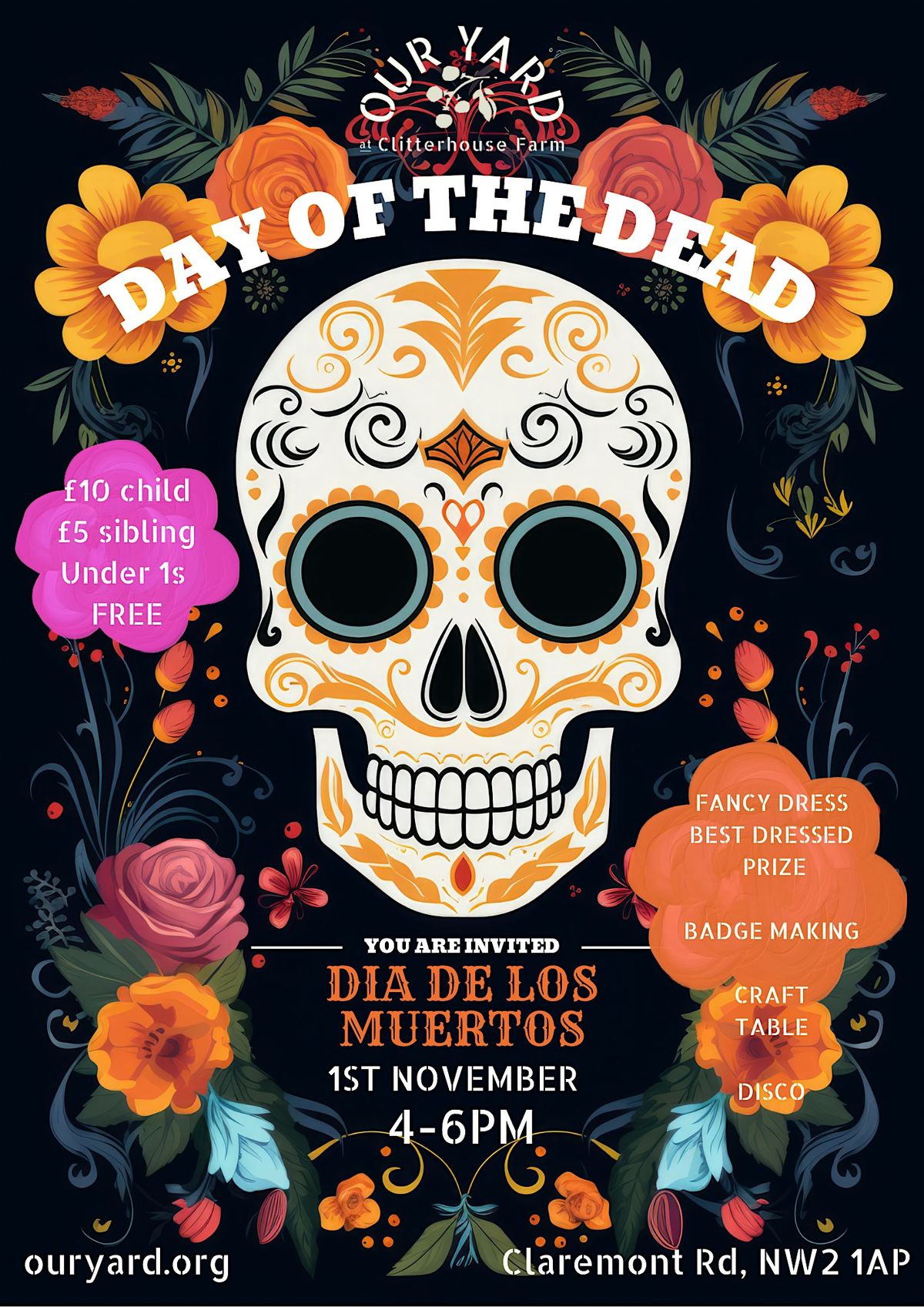 Dia de los Muertos - Day of the Dead at Clitterhouse Farm, 1 November | Event in Harrow | AllEvents