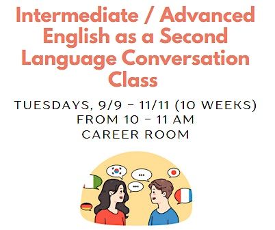 Intermediate / Advanced English as a Second Language Conversation Class | Event in Mount Olive | AllEvents