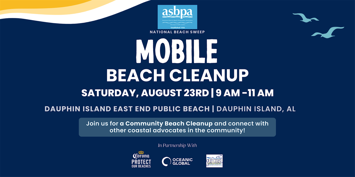 Oceanic Global and ASBPA National Beach Sweep: Dauphin Island, 23 August | Event in Dauphin Island | AllEvents