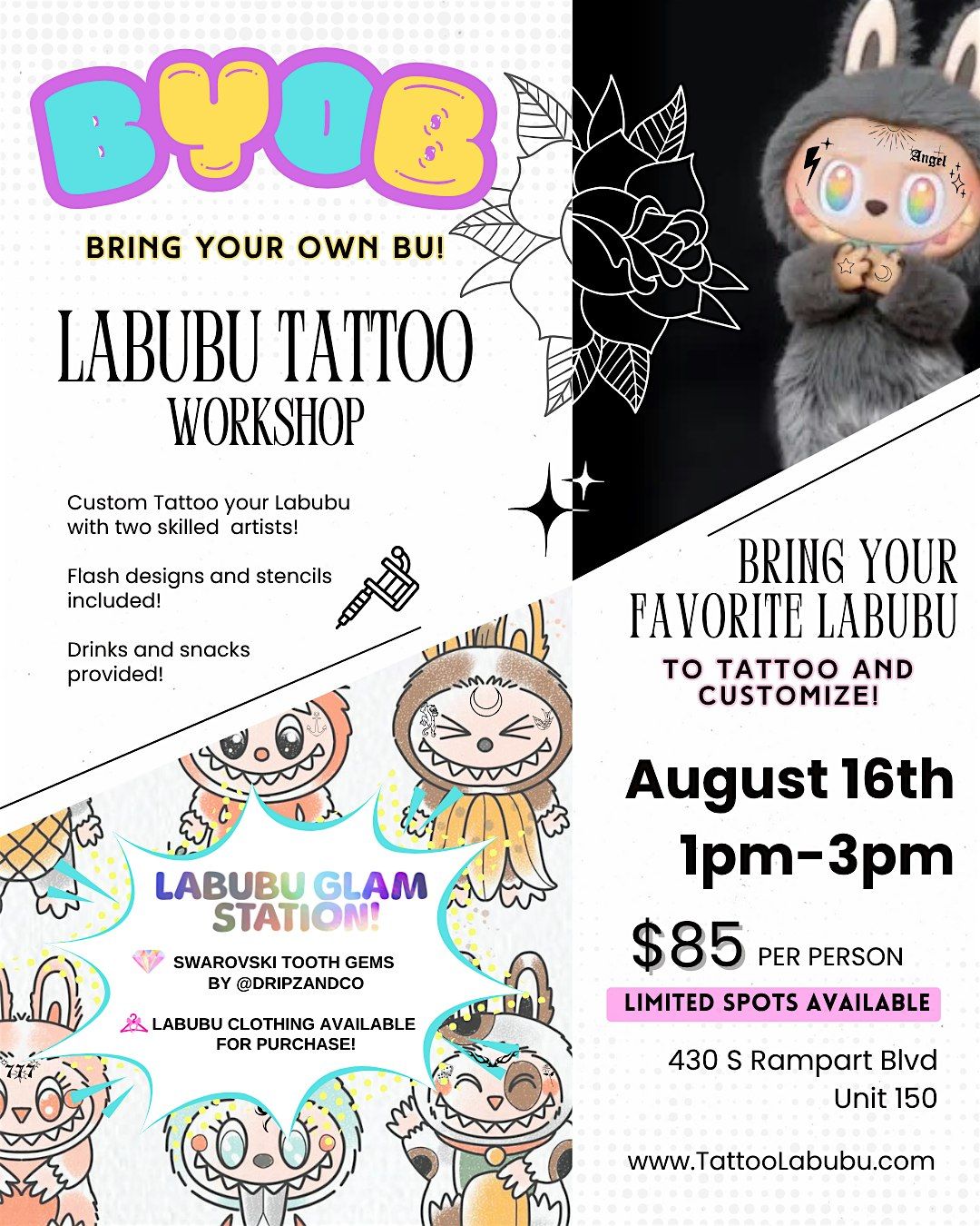 BYOB Tattoo Labubu Workshop, 16 August | Event in Las Vegas | AllEvents