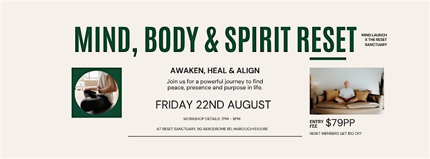 Mind, Body & Spirit Reset, 22 August | Event in Maroochydore | AllEvents