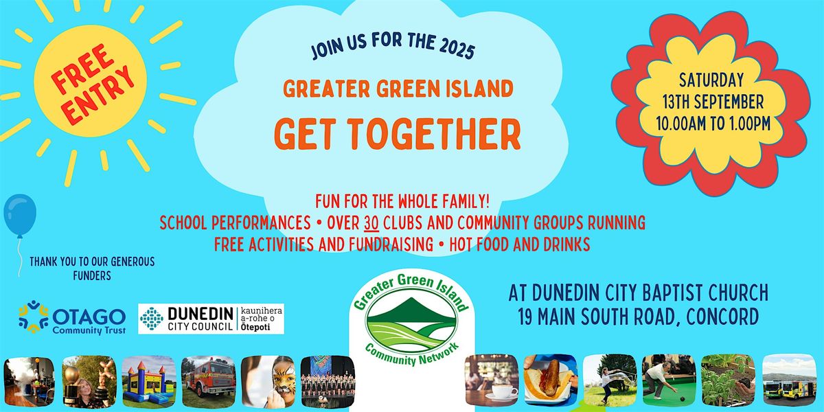 The Greater Green Island Get Together, 13 September | Event in Dunedin | AllEvents