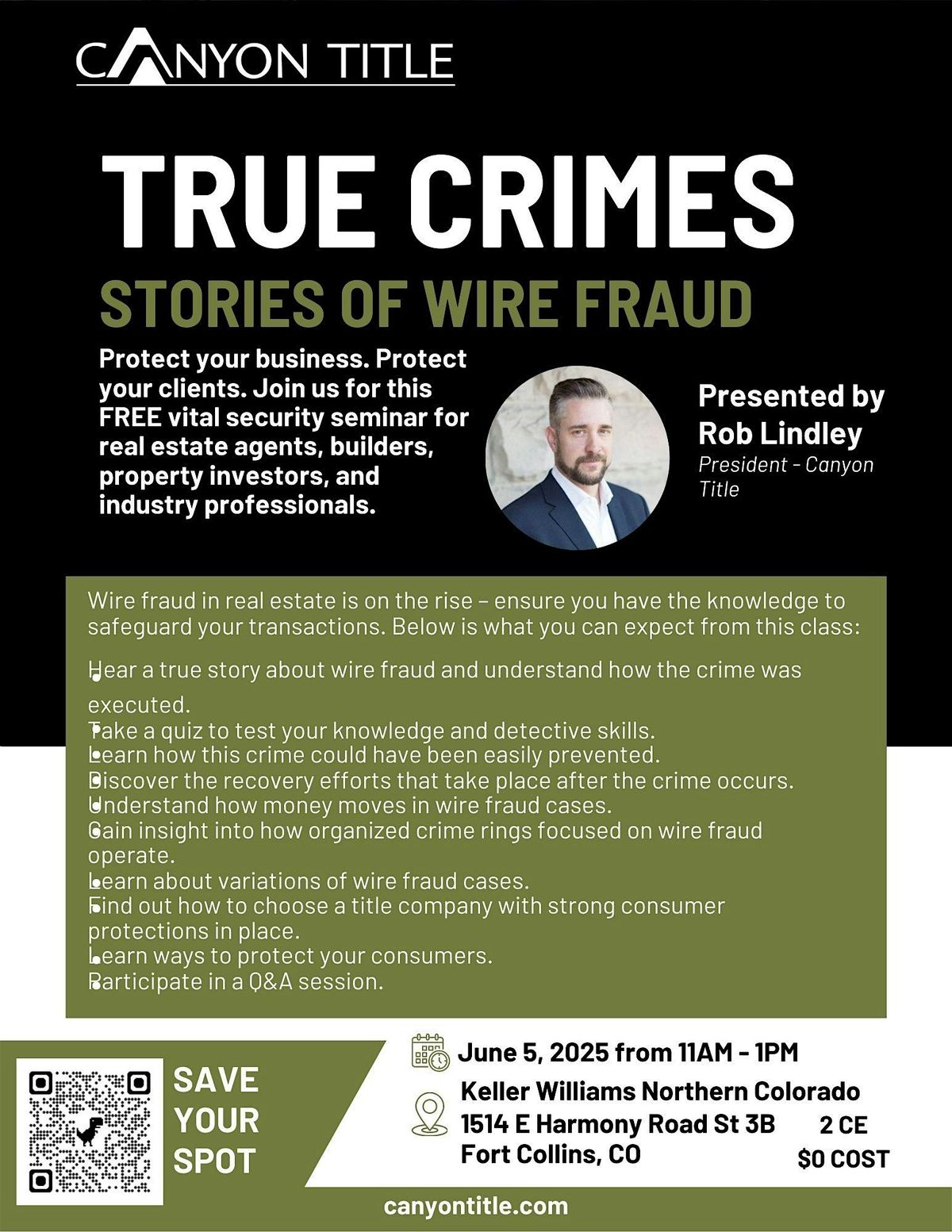 True Crimes -- Stories of Wire Fraud 2 FREE CE Credits, 5 June | Event in Fort Collins | AllEvents