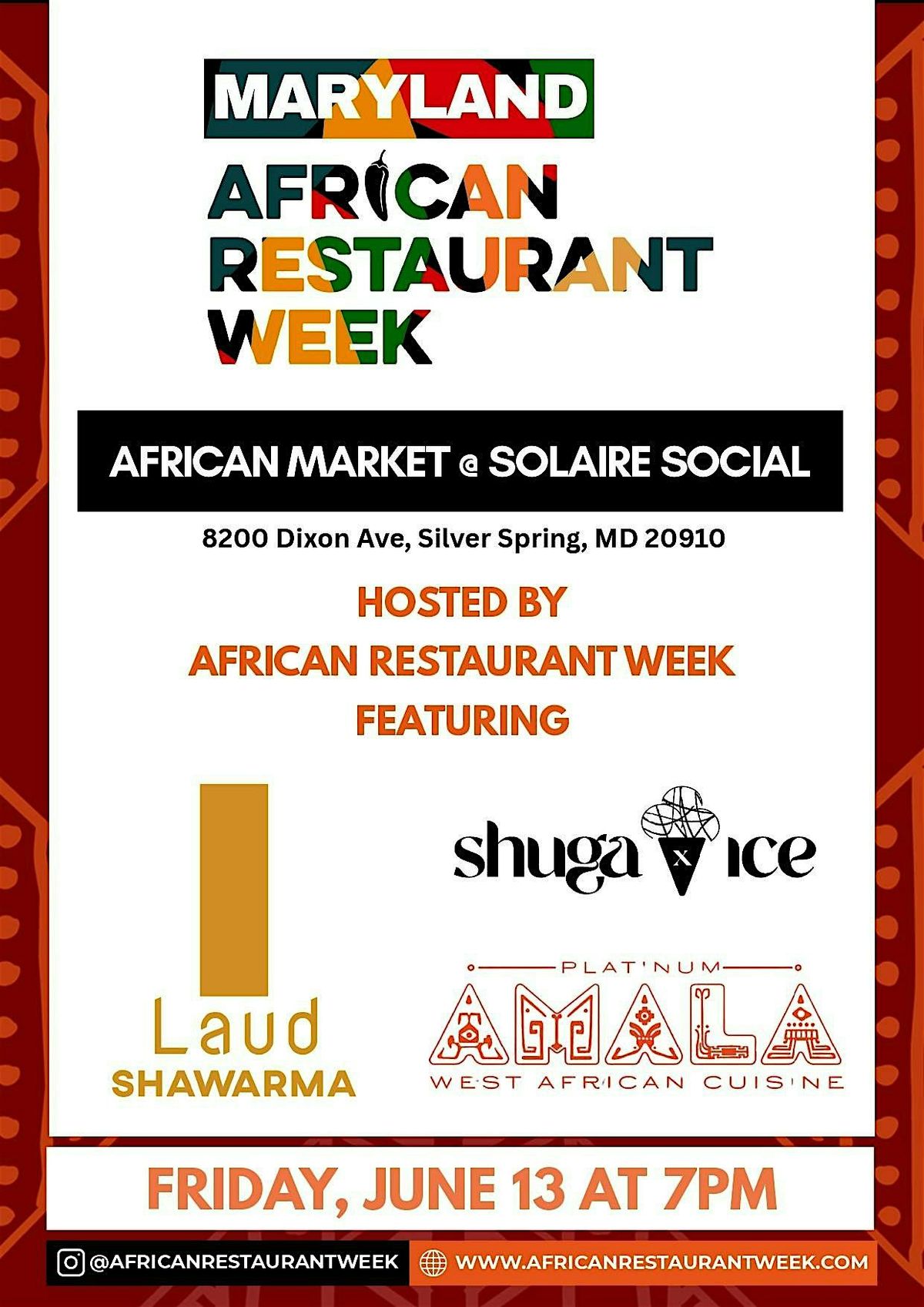 African Market at Solaire Social, 13 June | Event in Silver Spring | AllEvents