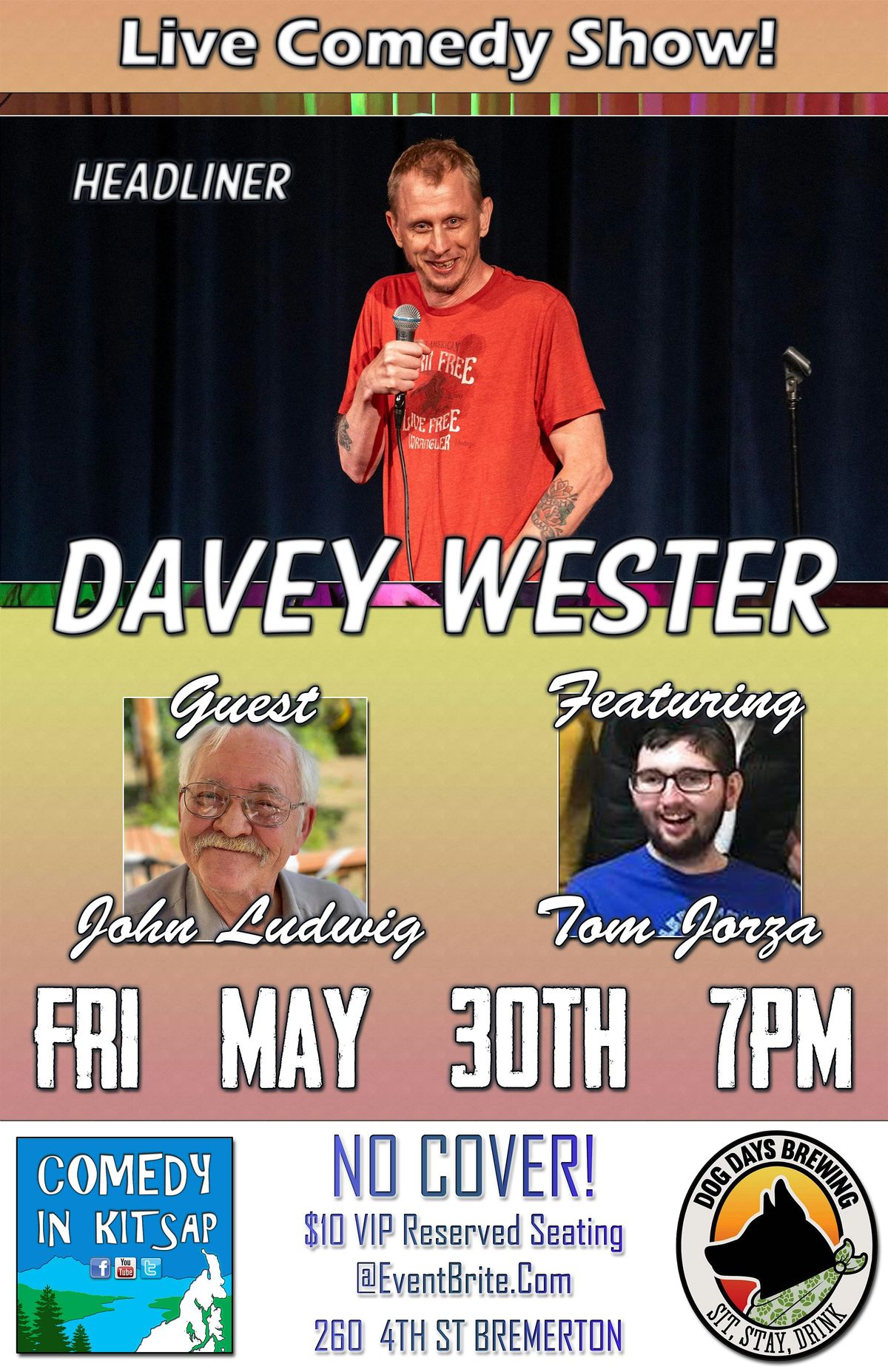 Live Comedy Show at Dog Days Brewing w/Davey Wester!, 30 May | Event in Bremerton | AllEvents