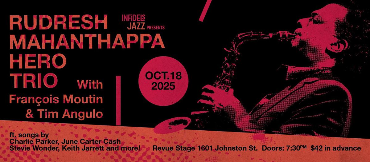 Infidels Jazz Presents: Rudresh Mahanthappa Hero Trio at Revue Stage, 18 October | Event in Vancouver | AllEvents
