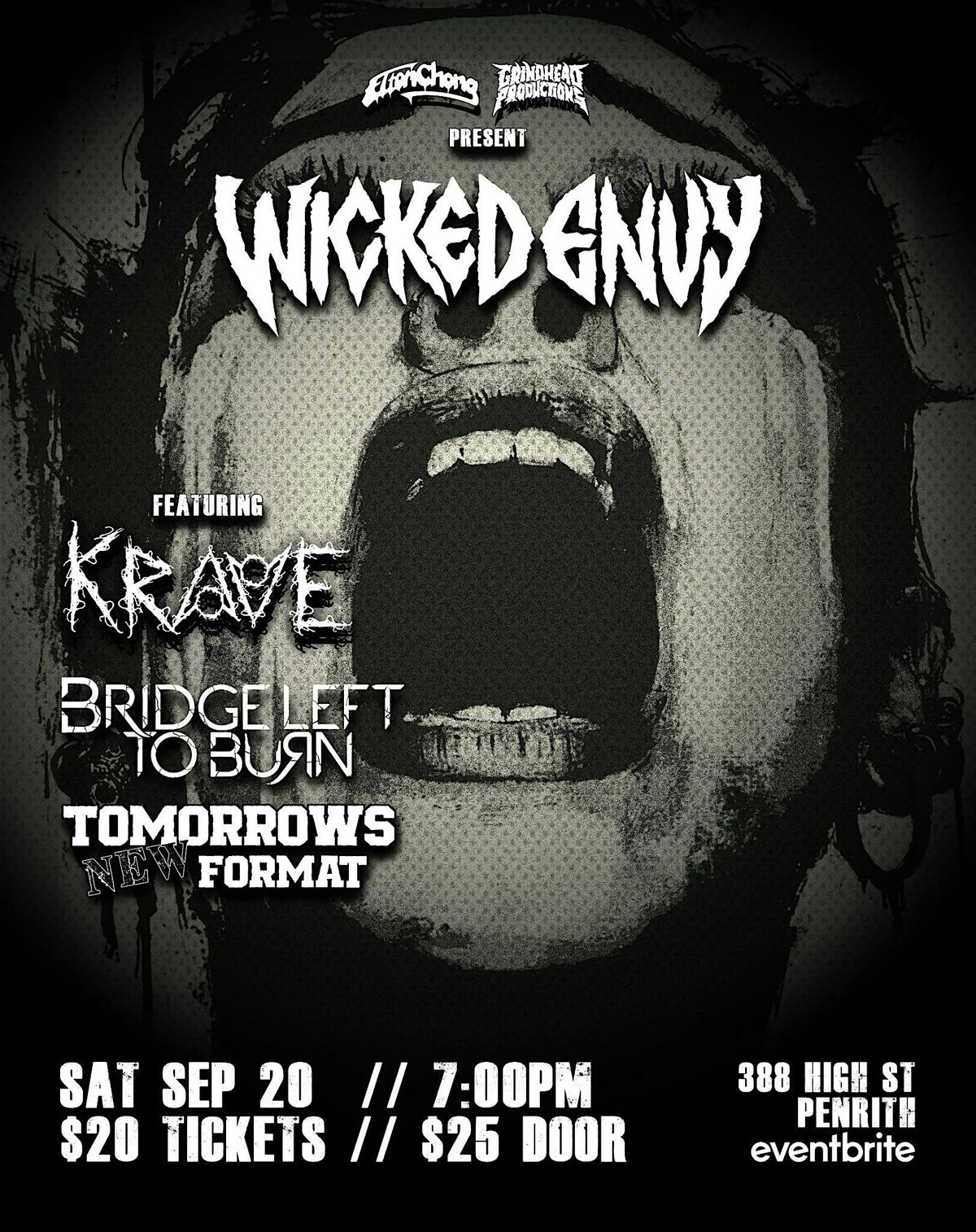 Wicked Envy w/Krave, Bridge Left To Burn and Tomorrows New Format, 20 September | Event in Penrith | AllEvents