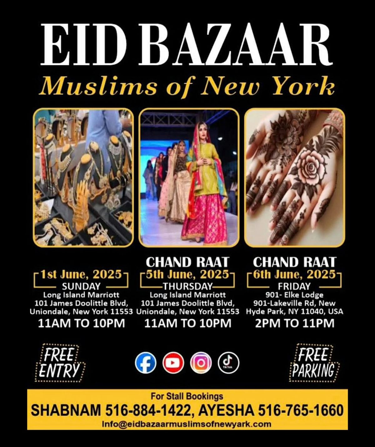 Eid Bazaar & Chand Raat Festival 2025 – Muslims of New York, 1 June | Event in New Hyde Park | AllEvents