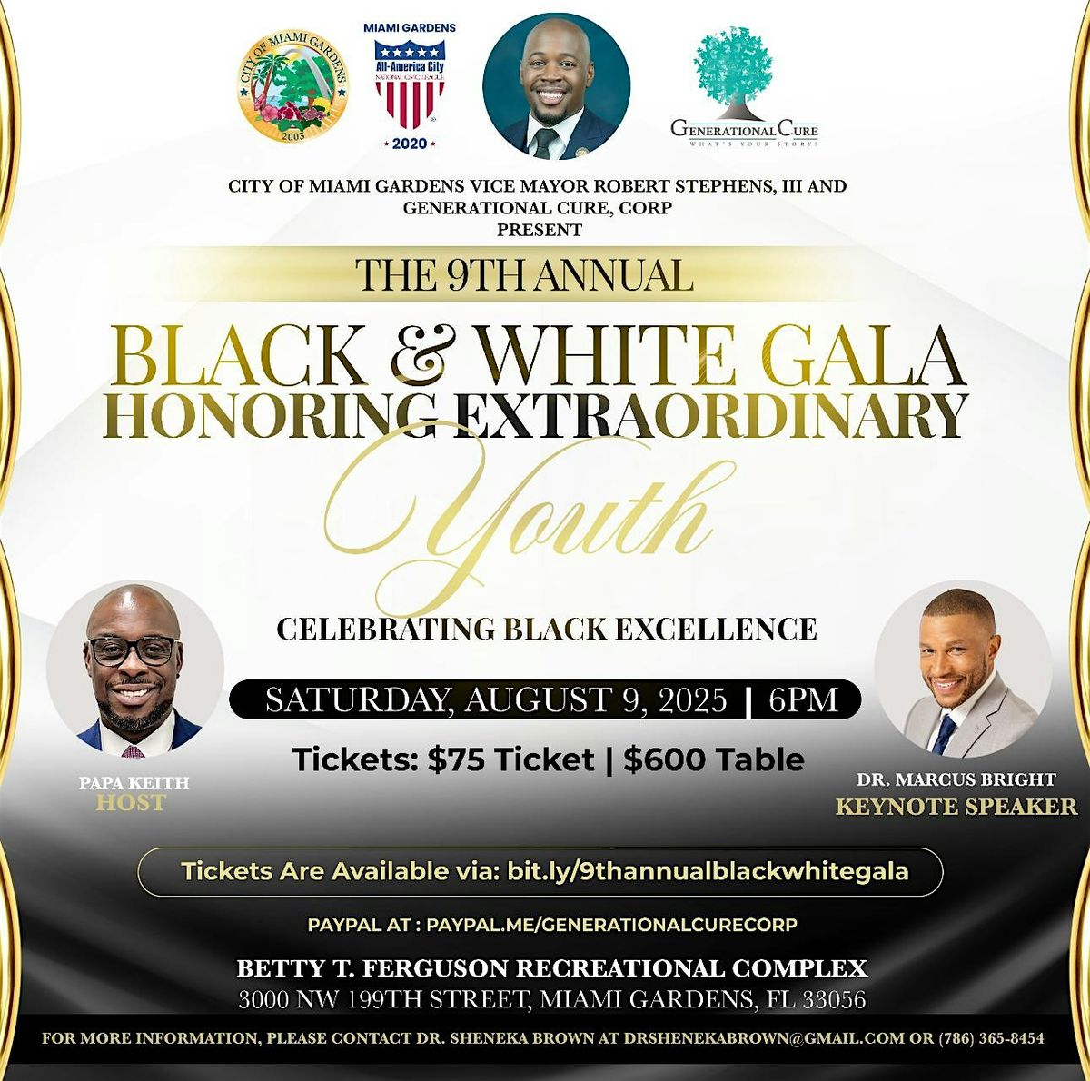 9TH annual Black & White Gala Honoring Extraordinary Youth, Betty
