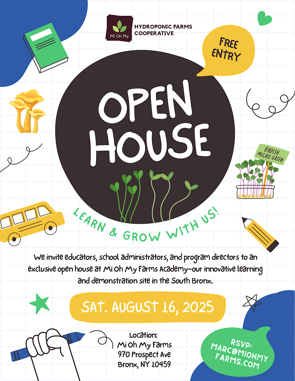 Mi Oh My Farms Educator Open House, 16 August | Event in The Bronx | AllEvents