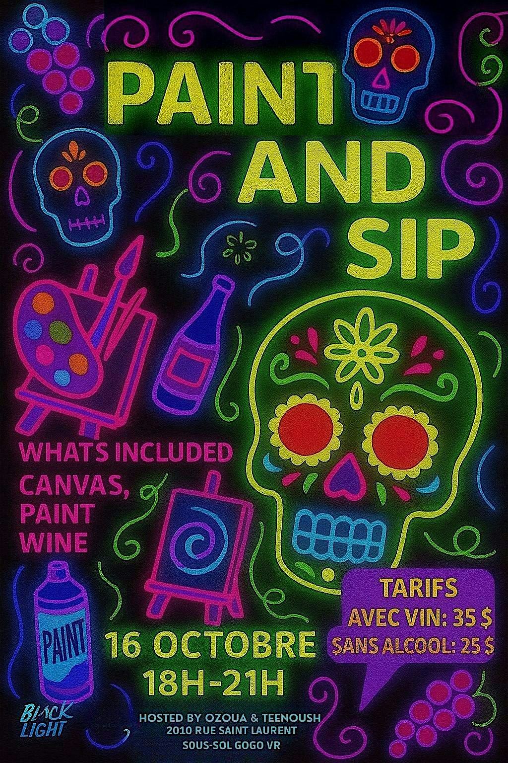 PAINT & SIP, 16 October | Event in Montréal | AllEvents