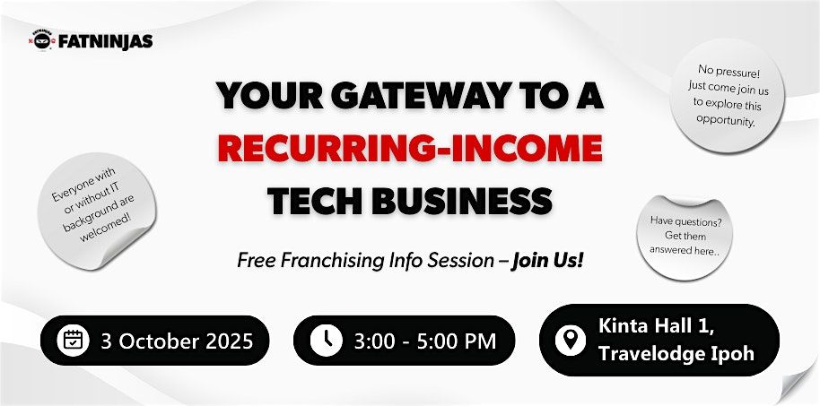 Your Gateway to a Recurring-Income Tech Business #3 @ IPOH, 3 October | Event in Ipoh | AllEvents