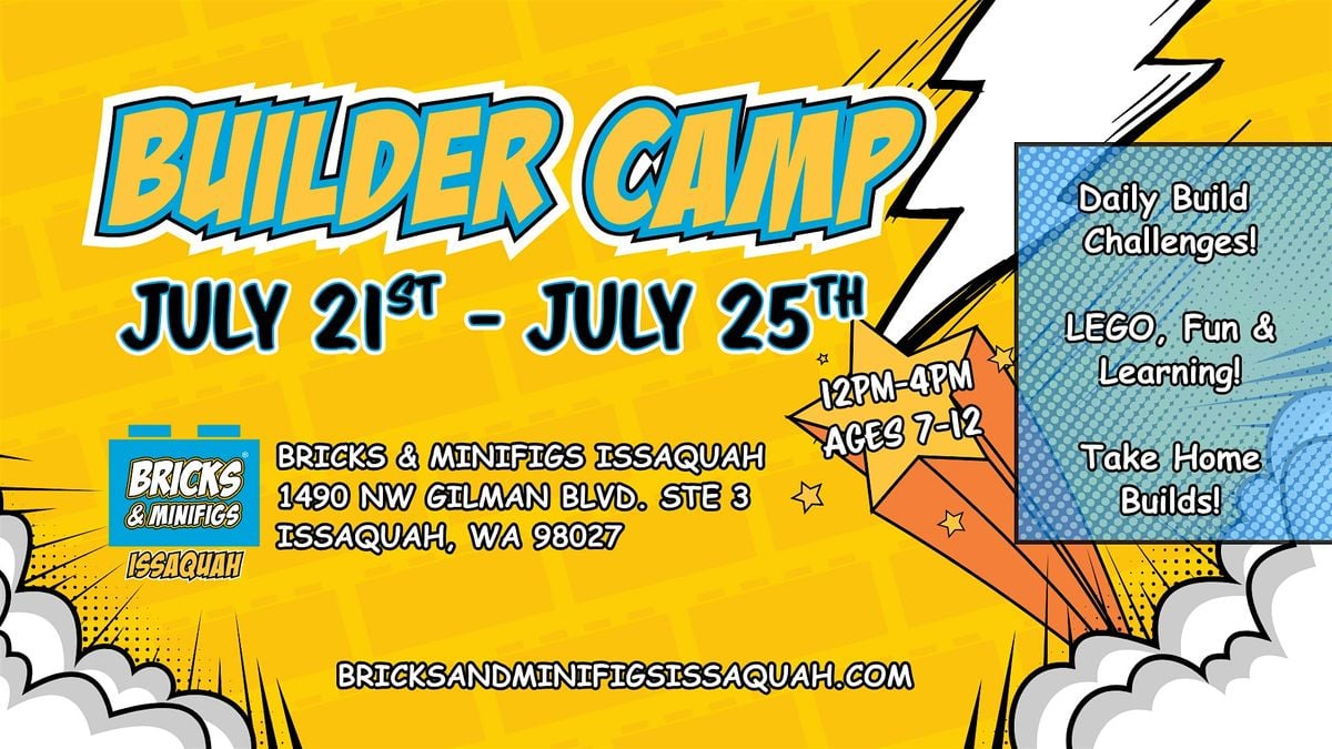 Builder's Camp: Daily Build Challenges with LEGO® Bricks!, 21 July | Event in Issaquah | AllEvents