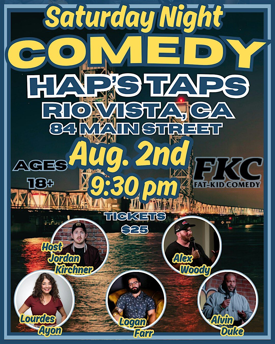 Stand-Up comedy at Hap's Taps, 2 August | Event in Rio Vista | AllEvents