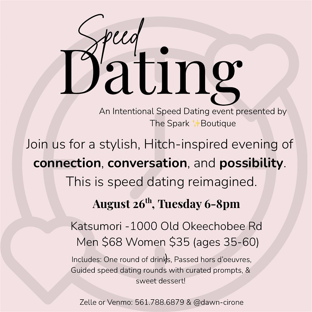 Speed Dating - An Intentional Dating Event, 26 August | Event in West Palm Beach | AllEvents