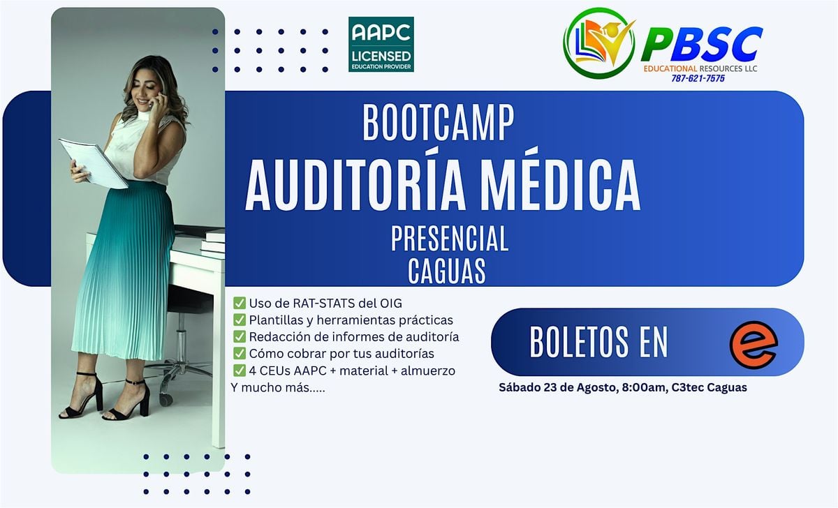 CAGUAS- BOOTCAMP PRESENCIAL – AUDITORÍA MÉDICA, 23 August | Event in Caguas | AllEvents