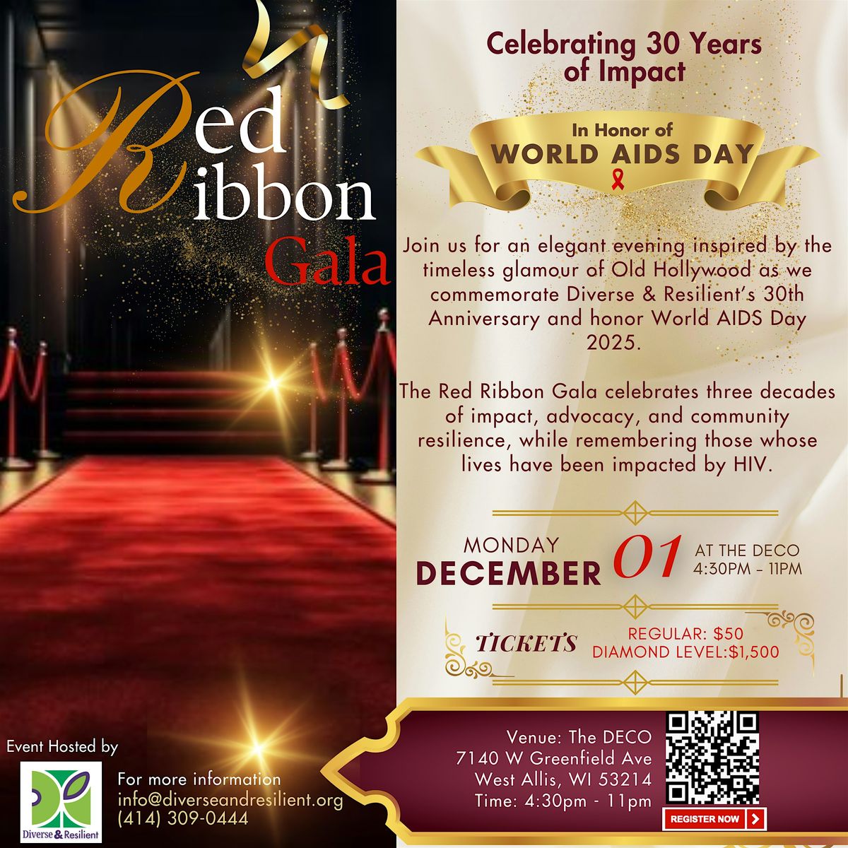 Illuminate 30 Years: Diverse & Resilient Red Ribbon Gala, 1 December | Event in West Allis | AllEvents