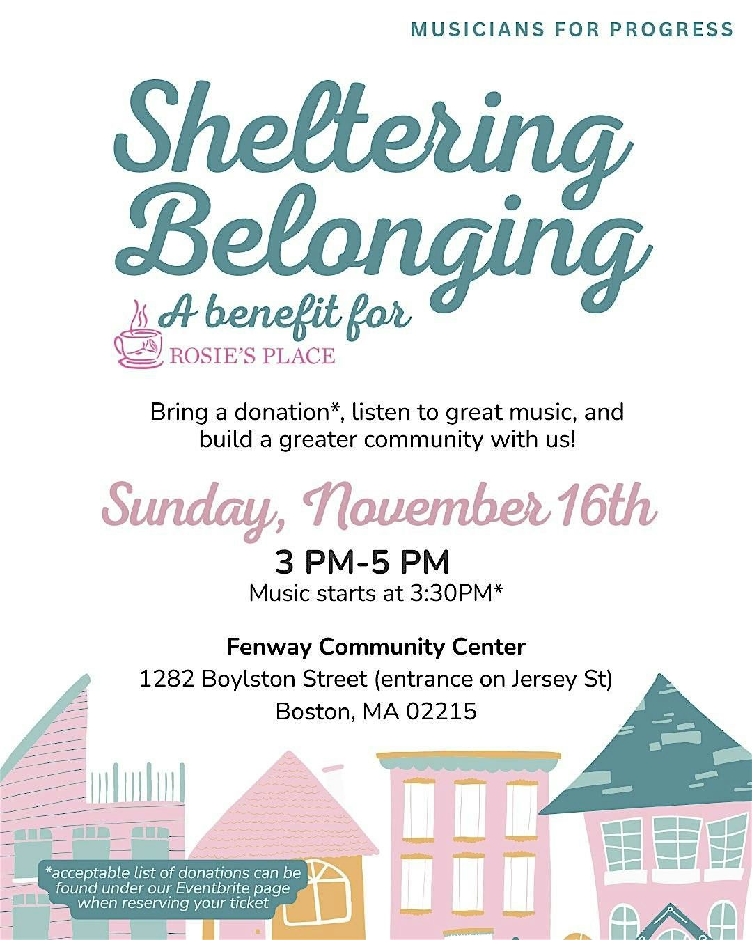 Sheltering Belonging: A Benefit for Rosie's Place, 16 November | Event in Boston | AllEvents