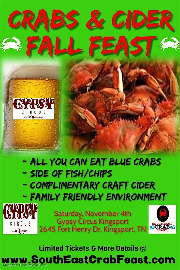Crabs & Cider Feast -  Gypsy Circus Kingsport, TN (Part 2), 10 August | Event in Kingsport | AllEvents