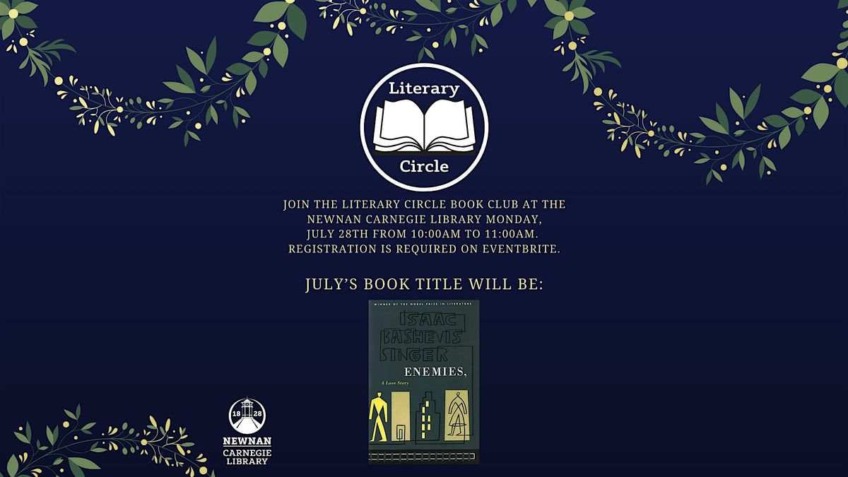Literary Circle Book Club, 28 July | Event in Newnan | AllEvents