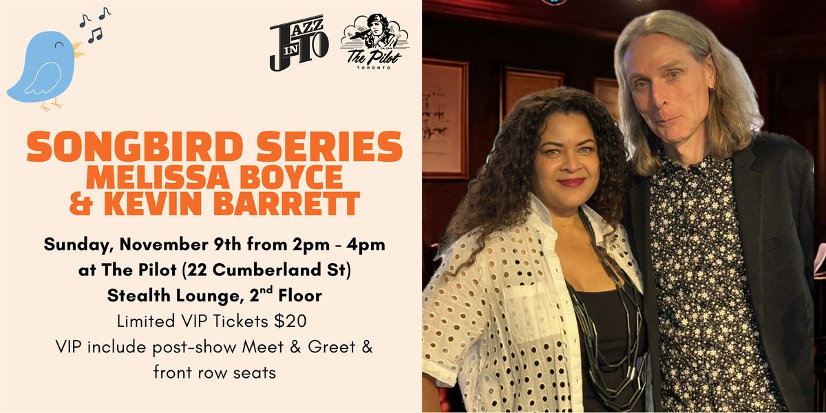 JazzInToronto's Songbird Series: Melissa Boyce & Kevin Barrett, 9 November | Event in Toronto | AllEvents
