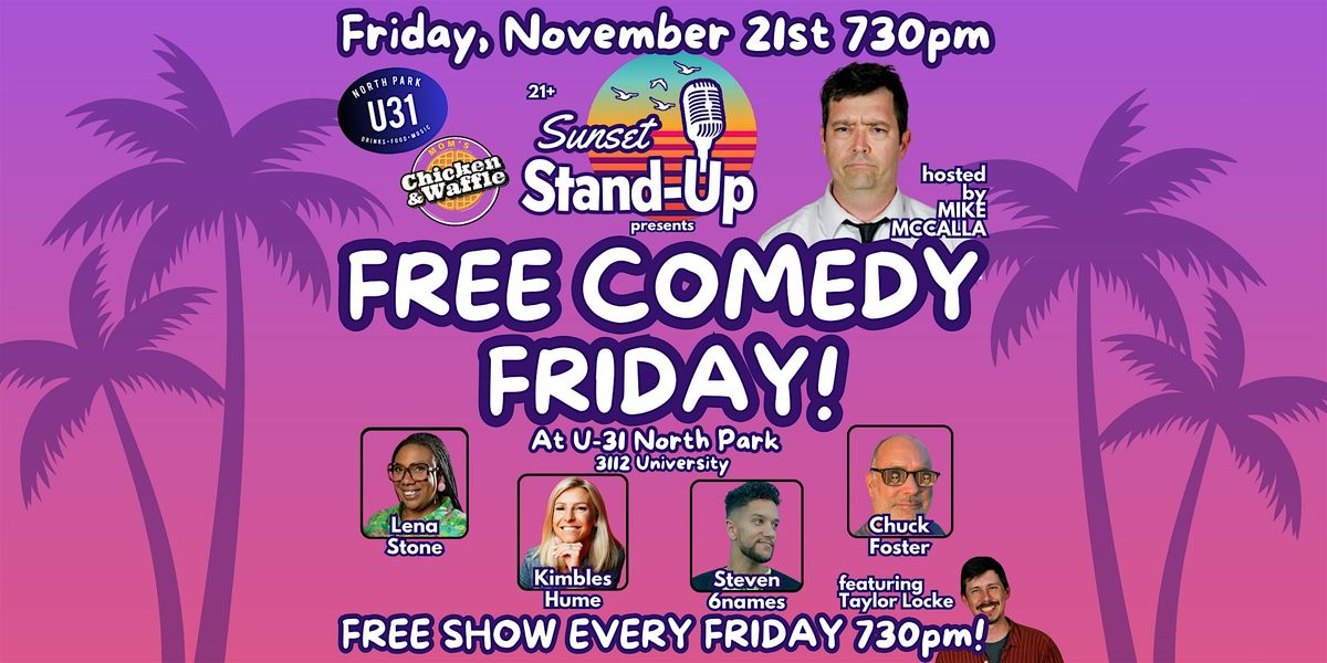 Sunset Standup @ U31 hosted by Mike McCalla - Nov 21, 21 November | Event in San Diego | AllEvents