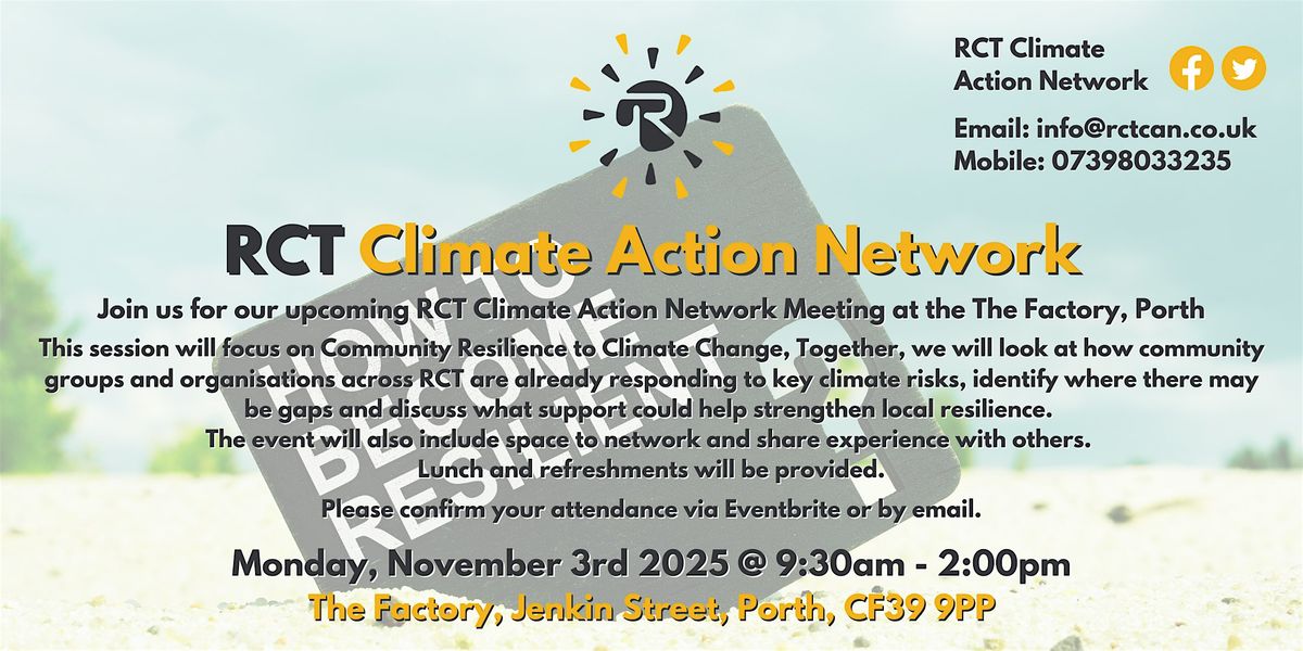 RCT Climate Action Network Meeting - Building Community Resilience, The ...