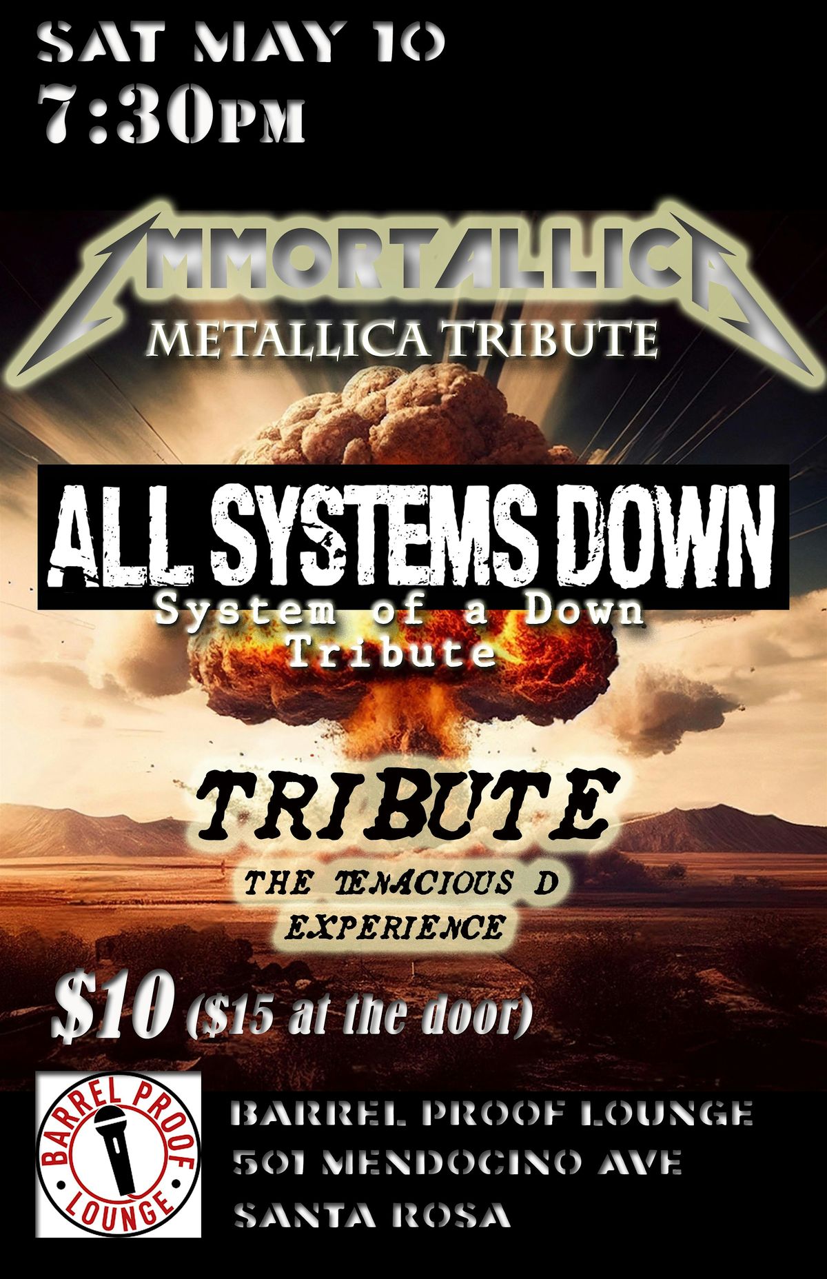 Live Music - Immortallica - All Systems Down - Tribute, 10 May | Event in Santa Rosa | AllEvents