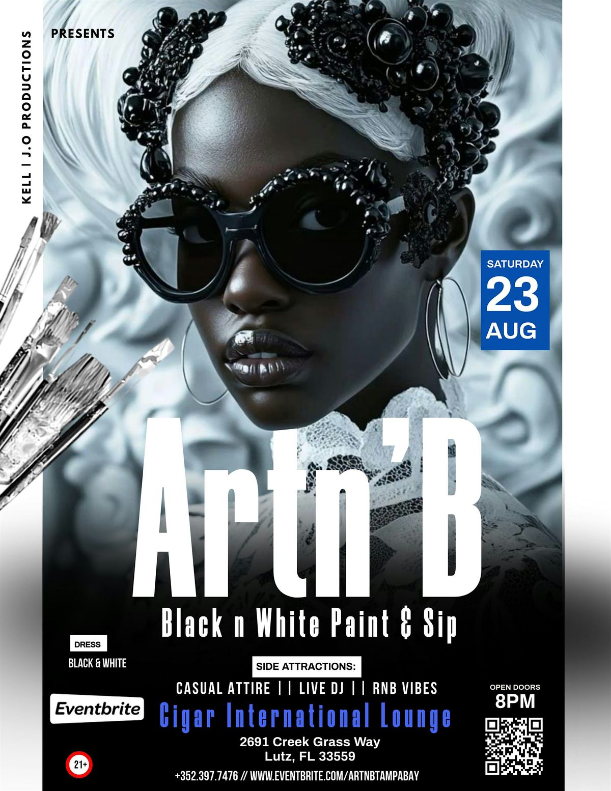 ARTnB PAINT & SIP BLACK & WHITE TAMPA BAY, 23 August | Event in Lutz | AllEvents