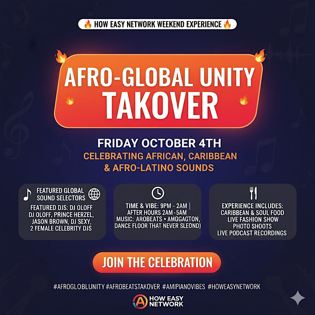 AFROBEATS & AMAPIANO TAKEOVER  How Easy Network Weekend Experience |, 3 October | Event in Los Angeles