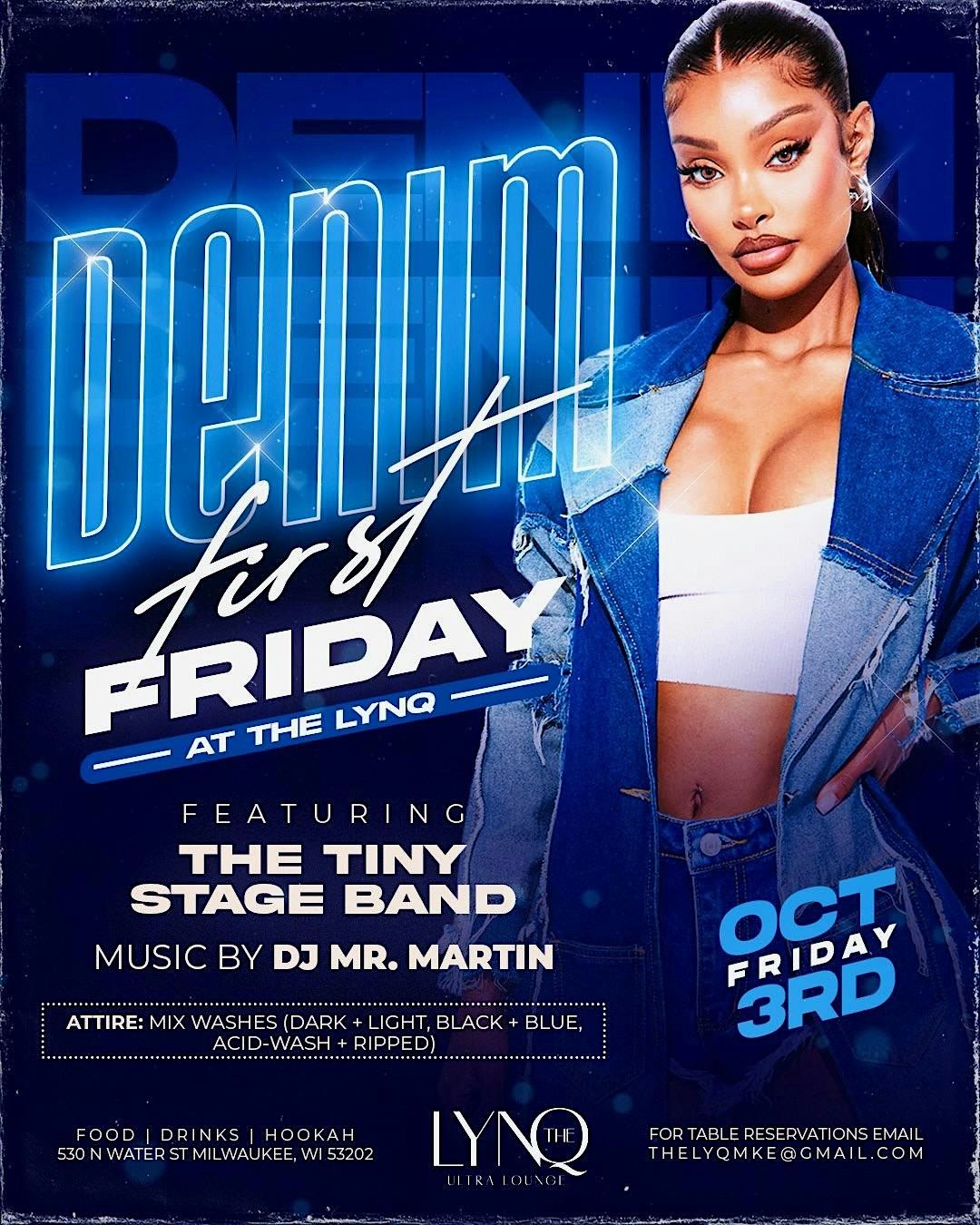 Denim First Friday @The Lynq with the Tiny Stage Band f/India Latimore, 3 October | Event in Milwaukee | AllEvents