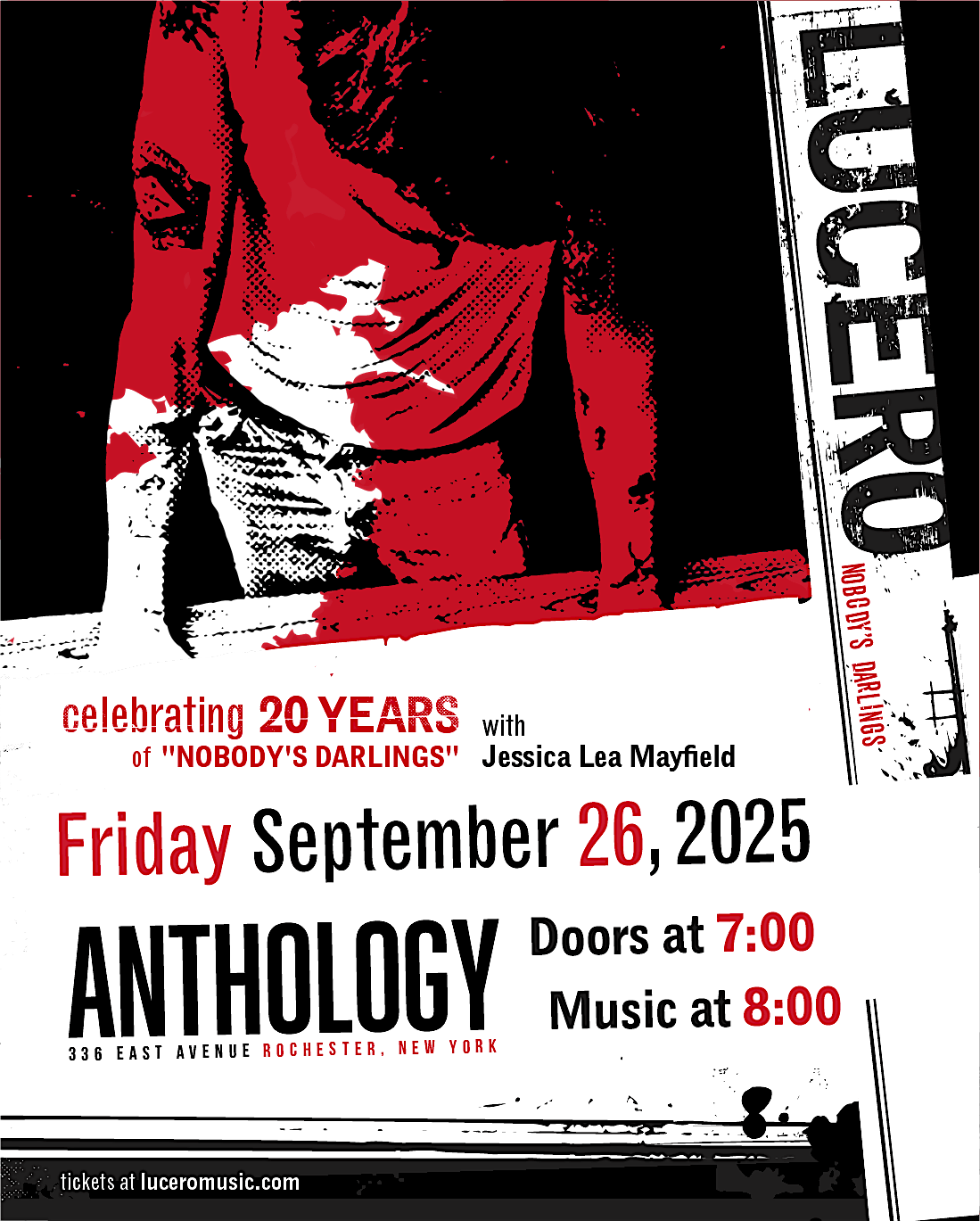 LUCERO - Celebrating 20 years of “Nobody's Darlings", 26 September | Event in Rochester | AllEvents