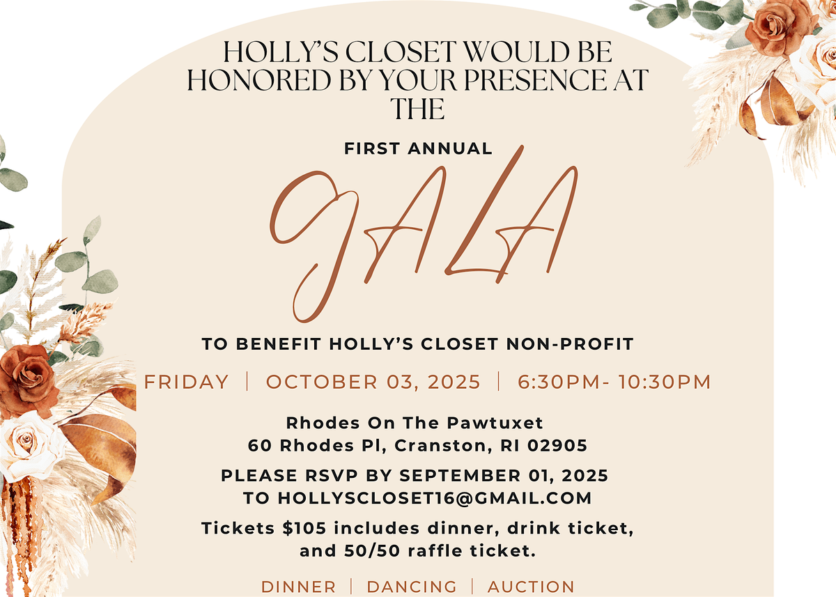 Holly's Closet Gala, 3 October | Event in Cranston | AllEvents