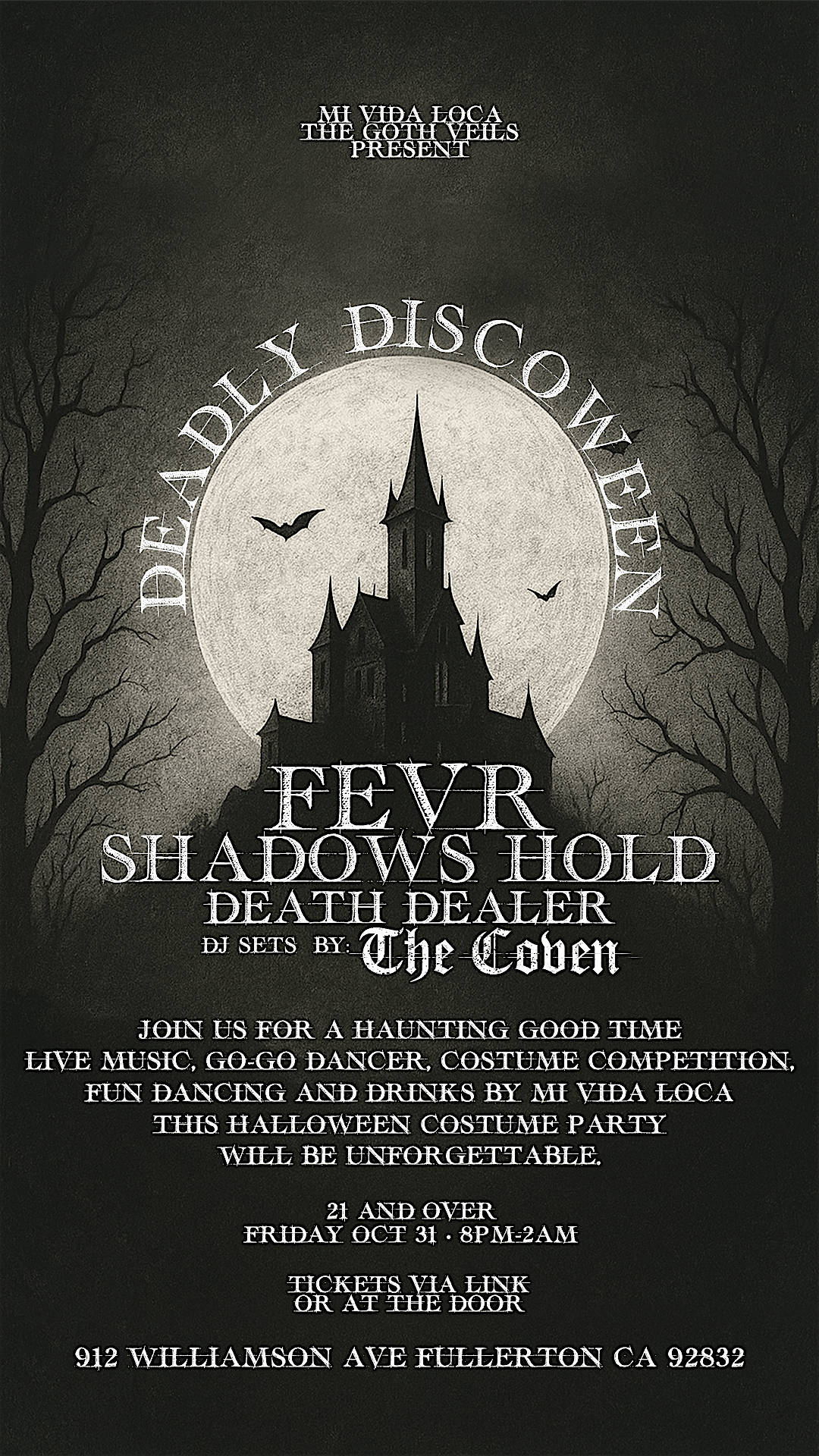 Halloween Night The Goth Veils x The Coven Present Deadly Discoween, 31 October | Event in Fullerton | AllEvents