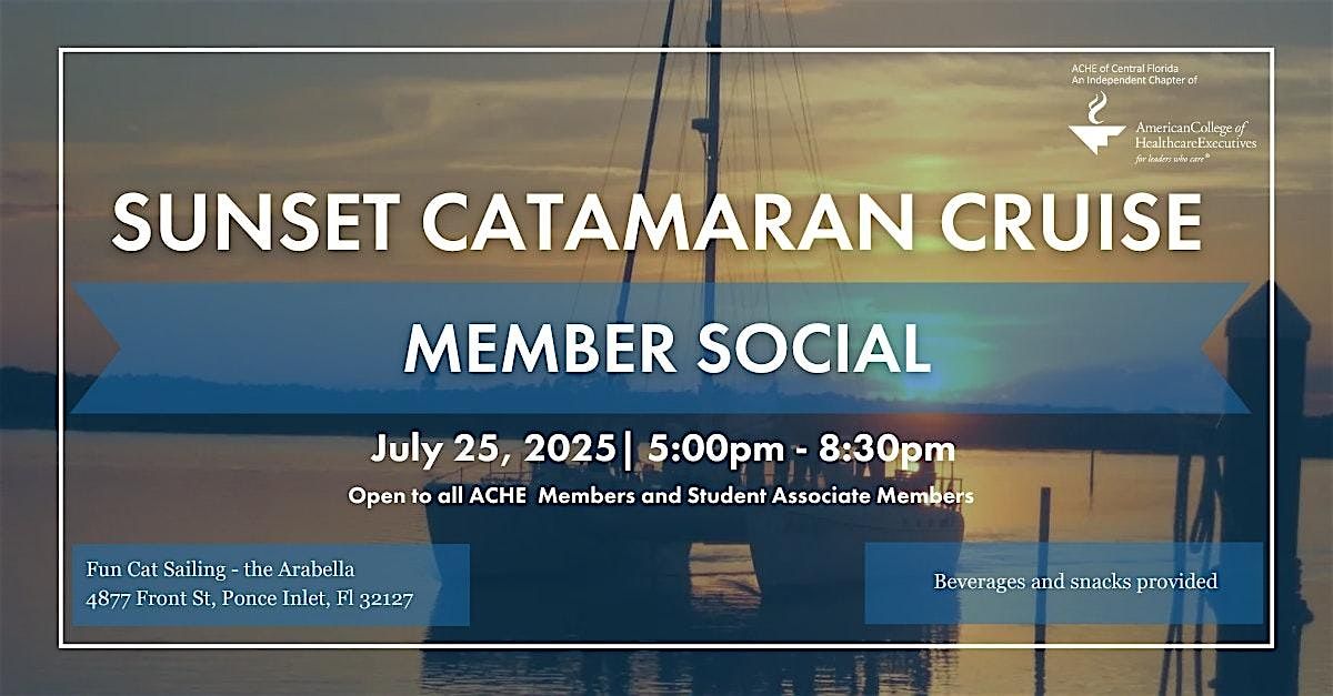 Sunset Catamaran Cruise Members Social, 25 July | Event in Ponce Inlet | AllEvents