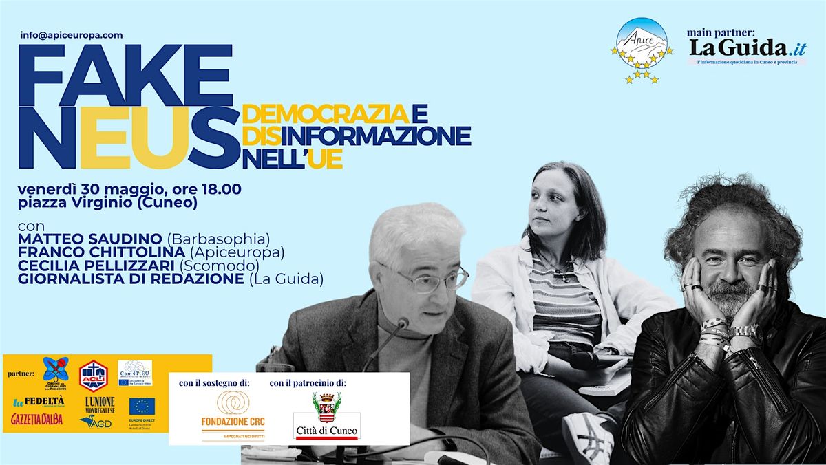 FAKE N(EU)S: democrazia e disinformazione nell'UE, 30 May | Event in Cuneo | AllEvents